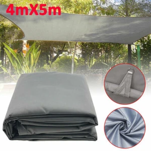 4 x 5 m Wasserdicht Sonnensegel Rechteck UV-Sonnen-Schutz Grau Terrasse Balkon - Bild 1 von 11