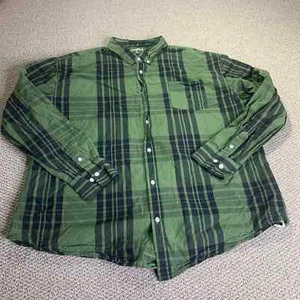 Staple Mens Shirt Size 3XL Green Plaid Long Sleeves Button Down Pocket Cotton - Picture 1 of 12