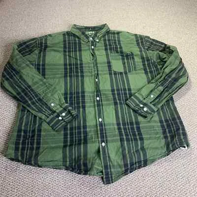 Staple Mens Shirt Size 3XL Green Plaid Long Sleeves Button Down Pocket Cotton - Image 1 of 4