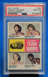 1974 TOPPS # 230 VIRGINIA SQUIRES TEAM LEADERS PSA 8 NM-MT # 53768009 - Picture 1 of 2