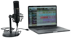 Rockville Solo-Cast Pro 24 bit 192Khz USB Computer Microphone PC Zoom Mic+Stand - Picture 1 of 12
