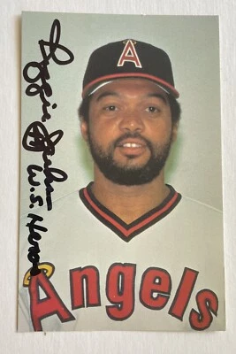 Reggie Jackson Signed Inscribed Coral-Lee 1983 CA. Angels Photo Postcard - Image 1 of 3