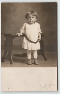 Postcard Vintage RPPC Young Child Posing-Wint Studios - Picture 1 of 2