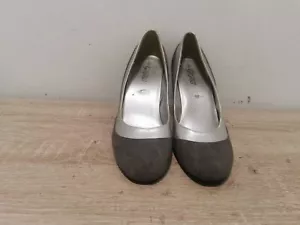 NEW LOOK YOUR  FEET LOOK GORGEOUS WOMEN'S GREY  HEELS SHOES UK SIZE 6 EUR 39 L2 - Picture 1 of 6