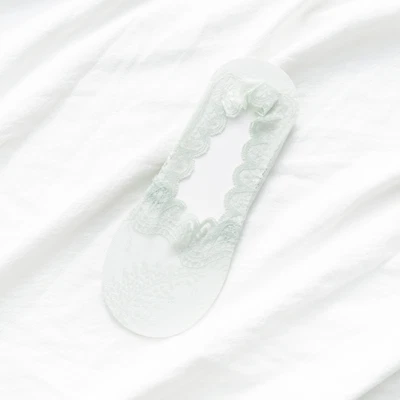 5X Mujeres Calcetines de Malla Floral Red Antideslizante Forro de Zapatos Invisible Footsie Transparente Foto 1 de 4