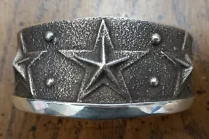 Bracciale Polsino Argento Sterling 925 Navajo Tufo Fuso Stelle Pesante Anthony Bowman - Foto 1 di 6