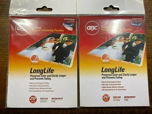 2 X 20 PACK GBC HeatSeal LongLife Photo-Size Laminating Pouch (3747328) - Picture 1 of 2