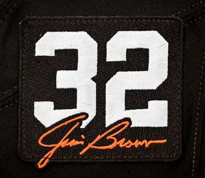 Camiseta de futebol Jim Brown Patch 32 Memorial Patch Cleveland Browns 2023 - Imagem 1 de 2