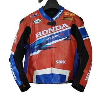HONDA CBR Fireblade Racing Leather Jacket | Motorcycle Biker Gear | SBK HRC - Picture 1 of 6