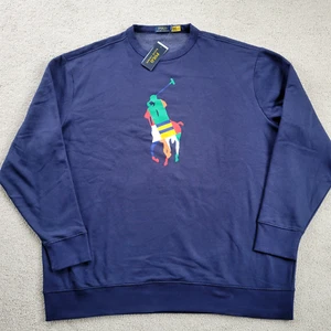 Polo Ralph Lauren Mens Big Pony Sweatshirt Navy Pullover Big & Tall 3XLT New - Picture 1 of 10