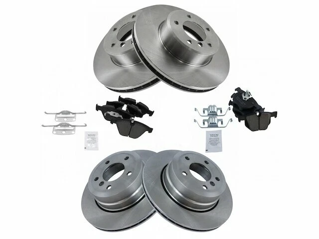 Kit de pastilha de freio e rotor TRQ dianteiro e traseiro compatível com BMW 528xi 2008 28MXWX - Imagem 1 de 1