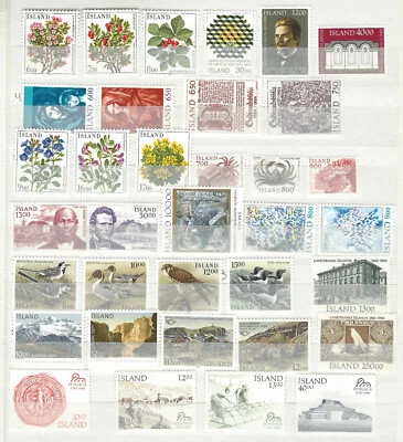 SUBCONJUNTOS DE SELLOS DE ISLANDIA 1984-1986 INCLUYENDO AVES Foto 1 de 4