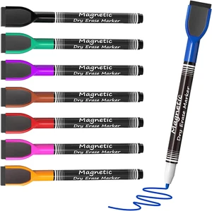 Dry Erase Markers Fine Tip Fine Point Dry Erase Markers with Eraser,Magnetic Dry - Picture 1 of 12