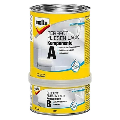 MOLTO PERFECT FLIESEN LACK 0.75 LTR Fliesenfarbe 2K Wandfliesenlack deckend - Bild 1 von 3