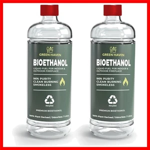 Safe 2L Bioethanol Fuel - 100% Plant-Derived Smokeless Solution for Fireplaces - Picture 1 of 10
