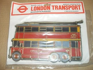 London Transport Silhouette Plaques 1980 - Trolley Bus - As Photo's - Picture 1 of 2