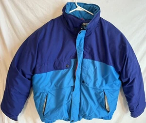 Pacific Trail Men’s Puffer Down Jacket Blue Size Large Ski Coat 90’s Vintage - Picture 1 of 11
