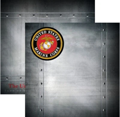 Marine Corps Emblem, military scrapbook paper, DS, Scrapbook Customs 30433