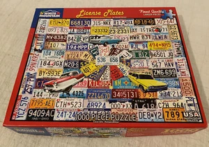 1000 Piece Jigsaw Puzzle LICENSE PLATES – White Mountain TO000 - Picture 1 of 5