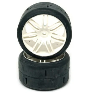 GRP GWH03-XM1 1:5 TC W03 SLICK XM1 ExtraSoft Tire w/ White Wheel (2) - Picture 1 of 2