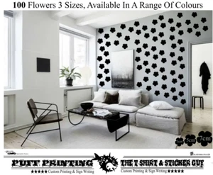 100 pegatinas de pared de flores, pared de dormitorio para niños, decoración de guardería, calcomanías de habitación para niñas. - Imagen 1 de 2