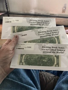 $2 Uncirculated Federal Reserve Notes 3 Pieces - Picture 1 of 1