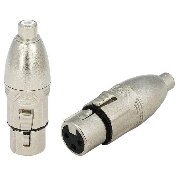 (2 Pack) High Quality 3-Pin XLR Female to RCA Female Jack Audio Adapter - New