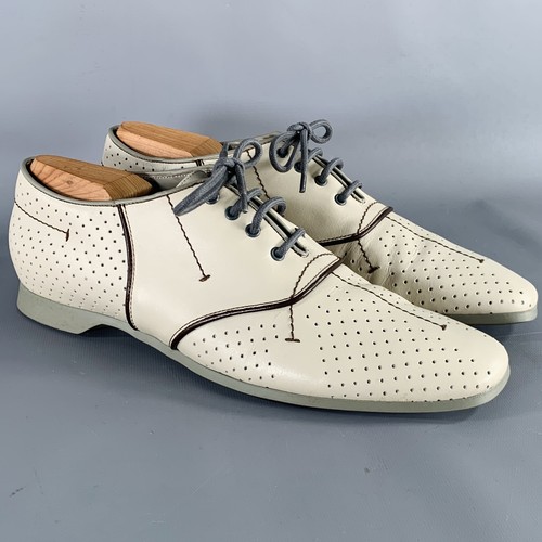 Scarpe stringate in pelle marroni Prada taglia 7 5 grigie