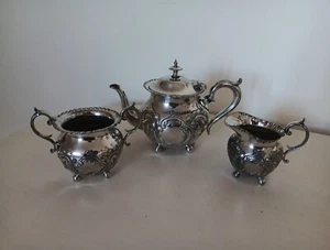 Antikes 3 teiliges versilbertes Teeservice Arthur E Furniss & Sons Sheffield - Bild 1 von 20