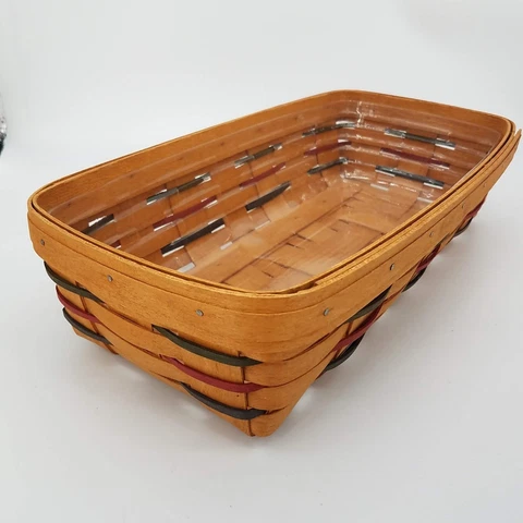 Longaberger 1993 Woven Traditions Bread Basket+Protector FARMHOUSE COUNTRY DECOR Cover
