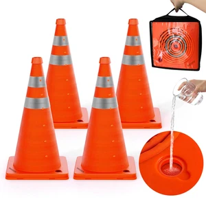 Conos de Trafico Plegables de 18 Pulgadas con Base Rellenable Pack de 4 - Picture 1 of 12