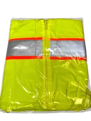 Chaleco de Seguridad Alta Visibilidad Clase 2 Condor 1YAJ7 XXXL Amarillo Reflectante Cremallera Foto 1 de 4