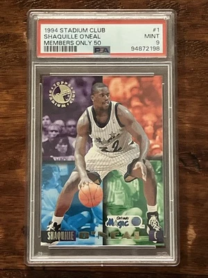 Shaquille O’Neal Stadium Club 1994 solo miembros 50 #1 PSA 9 como nuevo Magic Low Pop Foto 1 de 4