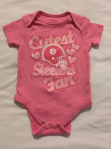 PITTSBURGH STEELERS Infant Girl One Piece Body Suit Creeper 3-6 Mo Pink - Picture 1 of 5