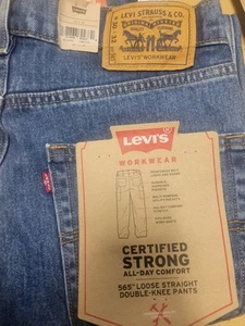 Levi's 565 Jeans Men's Size 30x32 Loose Straight Workwear Utility Blue Stretch - Picture 1 of 5