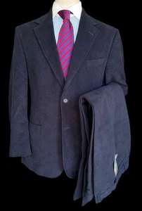Men’s Peter Christian Moleskin Suit 42R / W36” Navy Blue Winter Suit - Picture 1 of 16