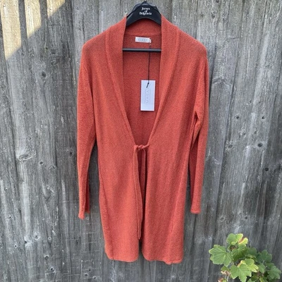 Masai Lore Cardigan Flame Red Linen Cotton Blend Tie Front Size M 12-14 RRP £107 - Image 1 of 4
