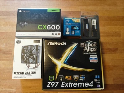 LOT: Intel i7 4790k, Hyper 212 EVO, 16GB RAM, Asrock Z97 Motherboard, CX600 PSU - Image 1 of 4