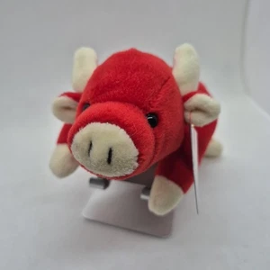 Peluche Ty Beanie Babies "Snort" le taureau avec étiquettes animaux suffis (1995) - Photo 1/4