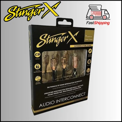 Stinger XI32YM / X3 SERIES - RCA Y CONNECTOR (1) FEMALE - (2) MALE  CABLE  *NEW* - Image 1 of 4