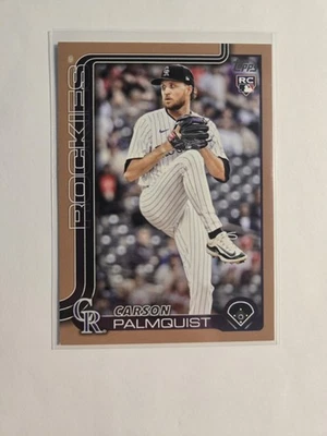 2025 Topps Update US321 Carson Palmquist RC Rookie Gold #/2025 SP 🔥 Rockies - Image 1 of 3