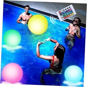  3PCS Light Up Beach Balls, 12Inch Glow Pool Balls LED Ball with Remote  - Picture 1 of 6