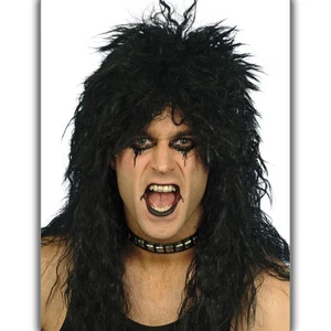 Rocker Perücke Kiss Herrenperücke schwarz Hardrocker Vokuhila Herrenperücke - Bild 1 von 1