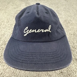 General Admission Hat Cap Strap Back Mens Blue Canvas Embroidered General Dad - Picture 1 of 11