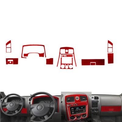 Adesivo de fibra de carbono vermelho real acabamento de capa de painel para Colorado 4WD 2004-12 - Imagem 1 de 4