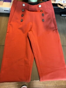 Express Skinny High Rise Orange Pull On Pants Buttons Size 00L NWT - Picture 1 of 3