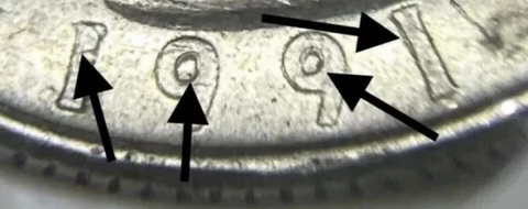 1991 P Washington Quarter Double Die Error  on Date Cover
