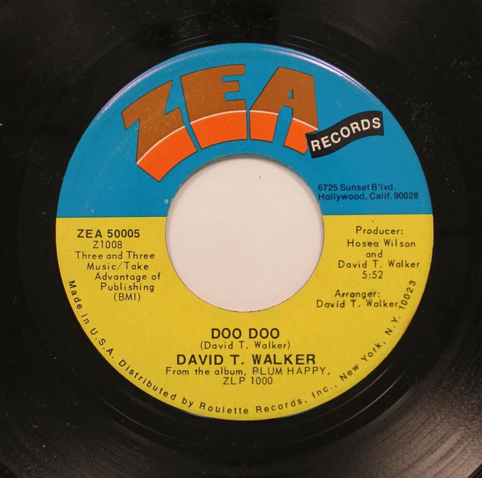 David T. Walker - 45 - Doo Doo / Love Vibrations On Zea Records - Image 1 of 2