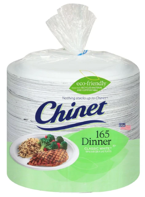 Chinet Classic White Paper Dinner Plates (2 Pack of 165)