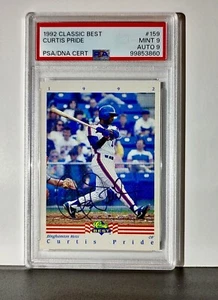 Curtis Pride 1992 Classic Best MLB #159 Baseball Card PSA 9 Auto 9 - Picture 1 of 2